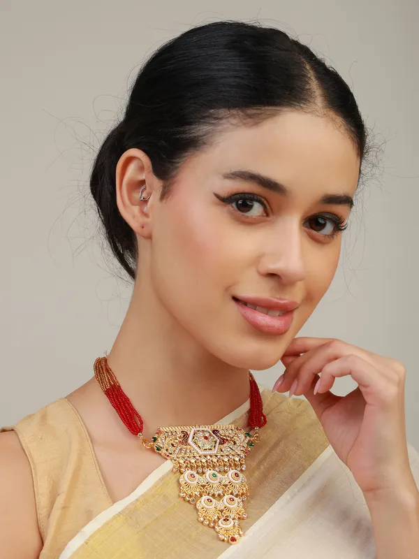 Multicolor_Beaded_Gold_Kundan_Tiered_Medallion_Rani_Haar_For_Women