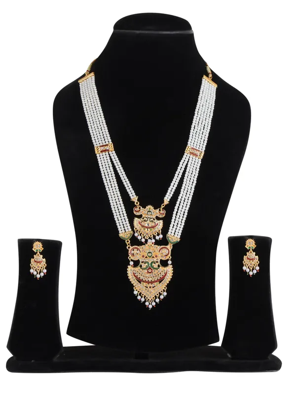 Multicolor_Pearl_Gold_Kundan_Double_Pendant_Tiered_Rani_Haar_Set_For_Women