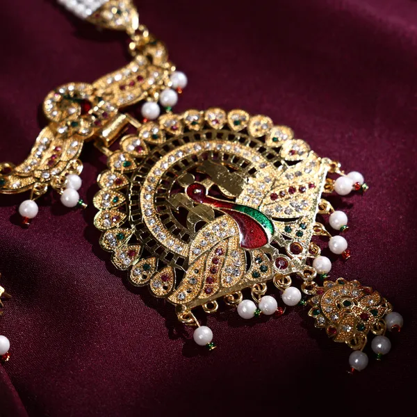 Multicolor_Pearl_Gold_Peacock_Meenakari_Long_Rani_Haar_Set_For_Women