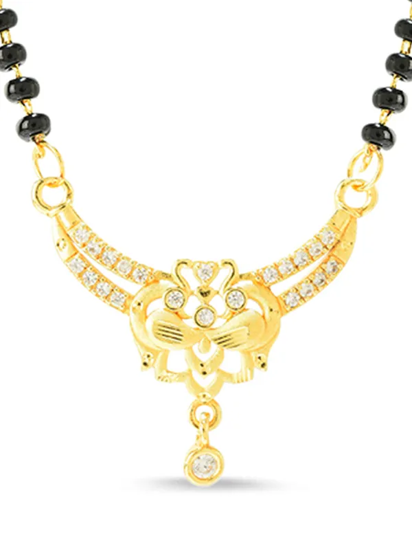 Golden_Brass_Cz_Floral_Pendant_Black_Bead_Mangalsutra_For_Women