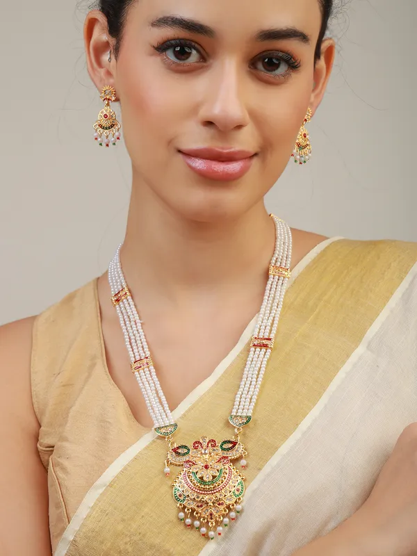 Multicolor_Pearl_Kundan_Meenakari_Crescent_Rani_Haar_Set_For_Women
