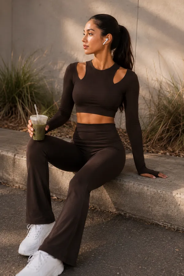 Wear_Jukebox_In_Motion_Brown_Nylon-Spandex_Gym_Wear_Set
