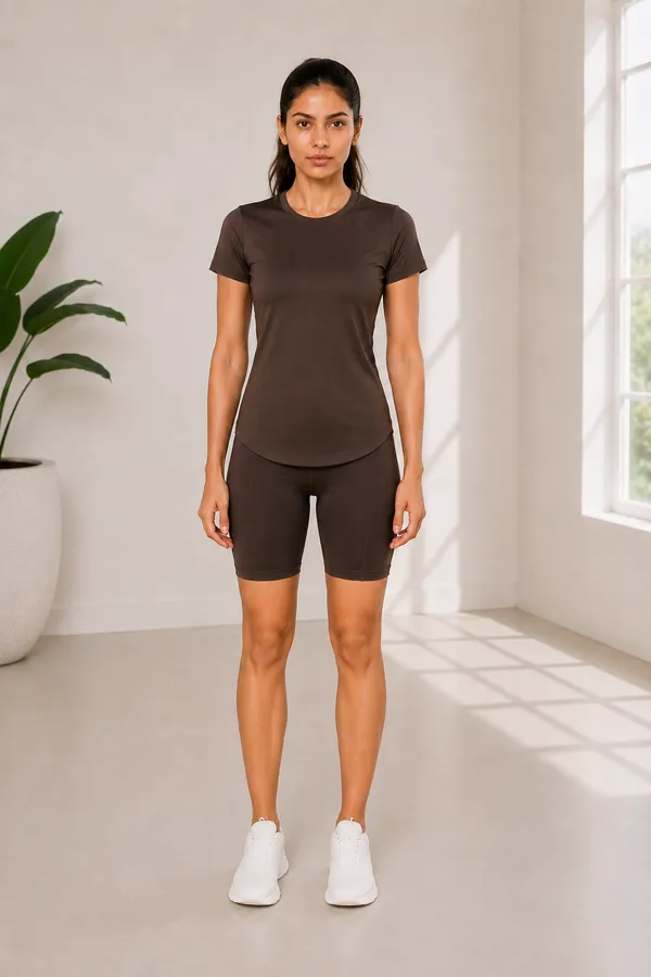 Wear_Jukebox_Coast_Activewear_Tee_&_Short_Women_Gym_Wear_Set_Brown