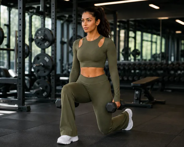 Wear_Jukebox_In_Motion_Olive_Green_Nylon-Spandex_Gym_Wear_Set