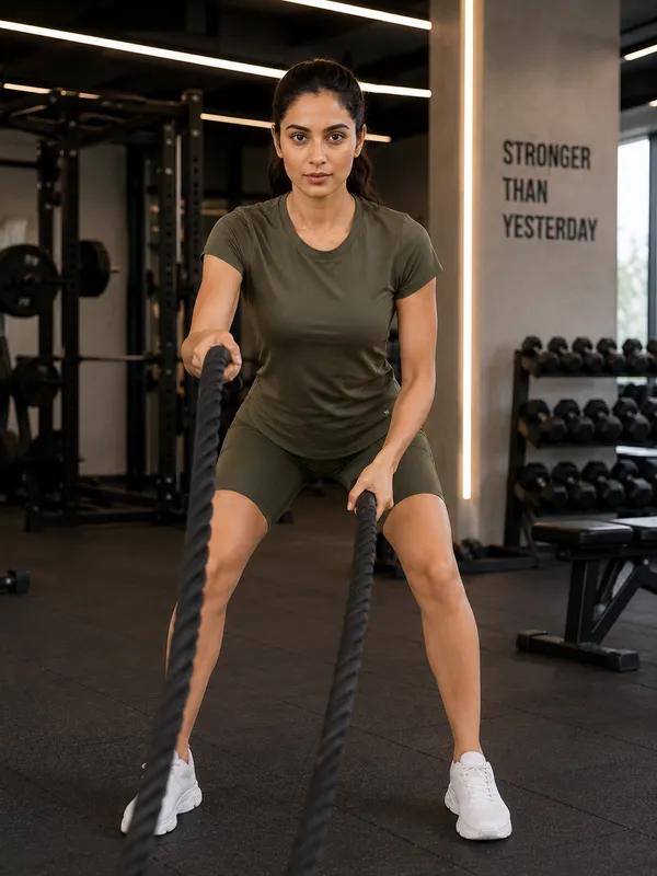Wear_Jukebox_Coast_Activewear_Tee_&_Short_Women_Gym_Wear_Set_Olive_Green