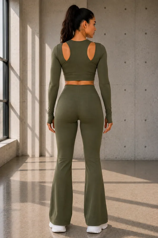 Wear_Jukebox_In_Motion_Olive_Green_Nylon-Spandex_Gym_Wear_Set