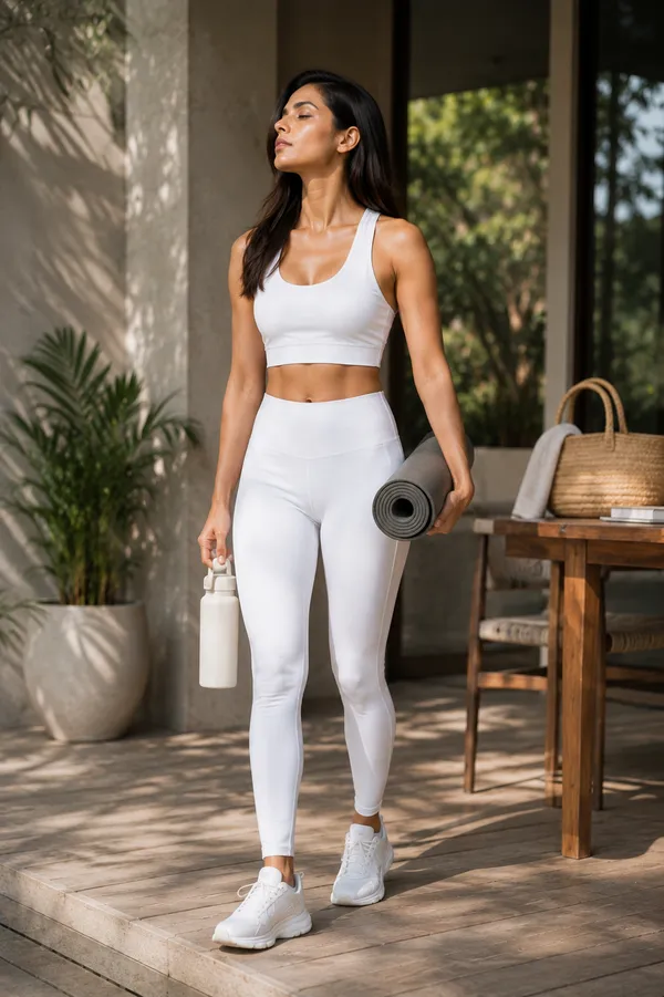 Wear_Jukebox_Sculpt_Nylon-Spandex_Women_Gym_Wear_Set_White
