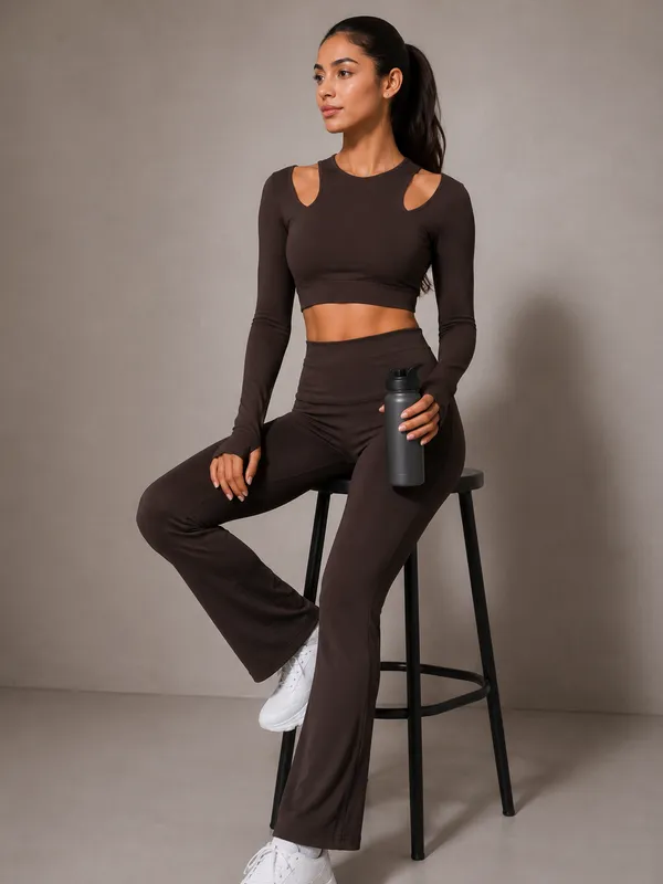 Wear_Jukebox_In_Motion_Brown_Nylon-Spandex_Gym_Wear_Set