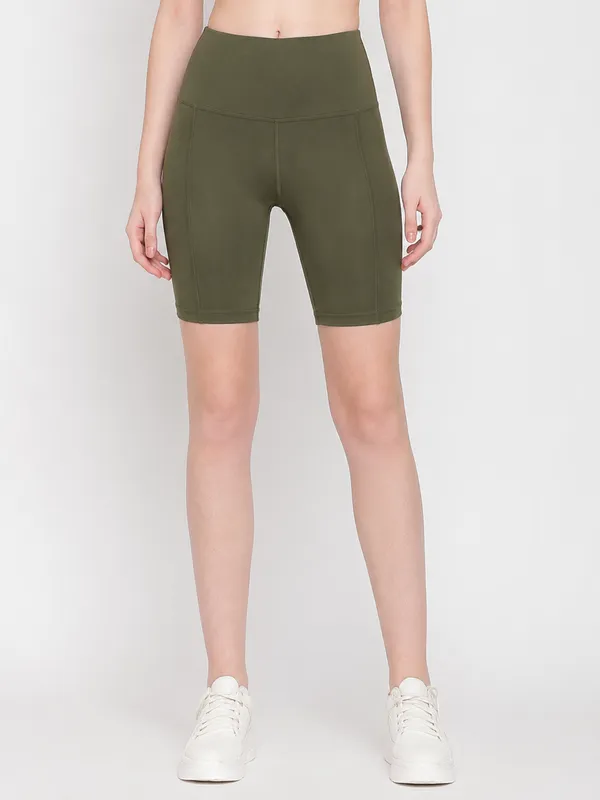Coast_Women's_High-Waist_Activewear_Shorts_–_Olive