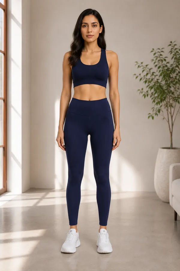 Wear_Jukebox_Sculpt_Nylon-Spandex_Women_Gym_Wear_Set_Navy