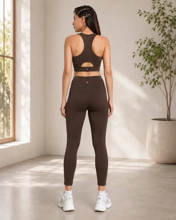 Wear_Jukebox_Sculpt_Nylon-Spandex_Women_Gym_Wear_Set_Brown