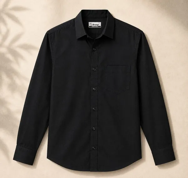 Black_Cotton_Regular_Fit_Casual_Shirt_For_Men