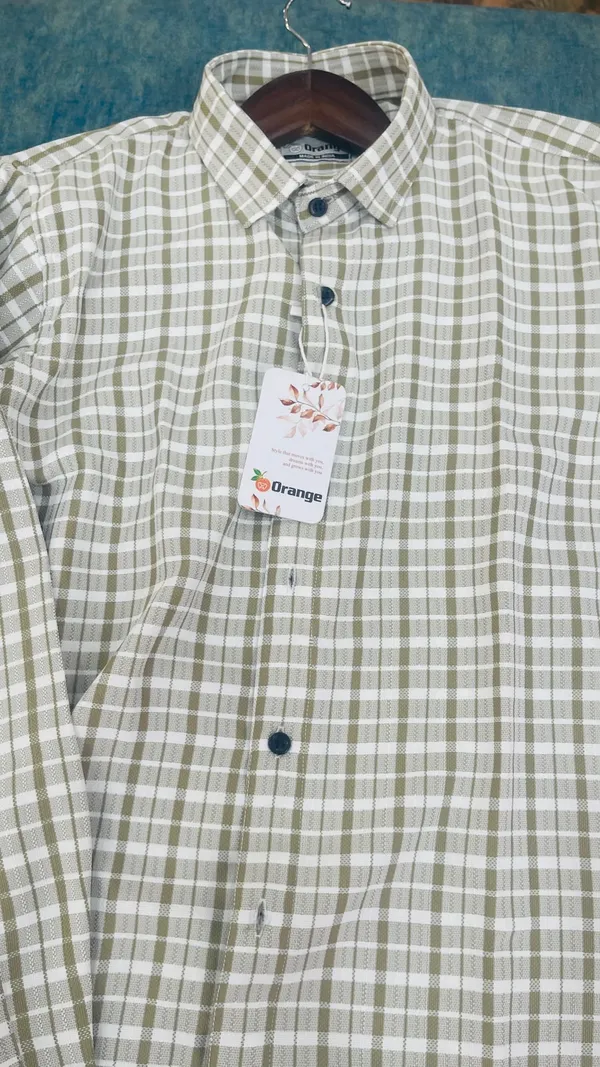 White_And_Green_Cotton_Regular_Fit_Checkered_Shirt_For_Men