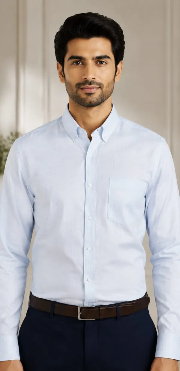 Light_Blue_Cotton_Regular_Fit_Textured_Shirt_For_Men
