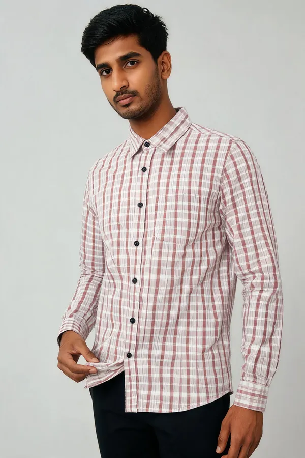 Pink_Cotton_Regular_Fit_Checkered_Shirt_For_Men