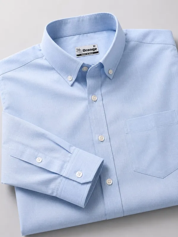 Light_Blue_Cotton_Relaxed_Fit_Button_Down_Shirt_For_Men