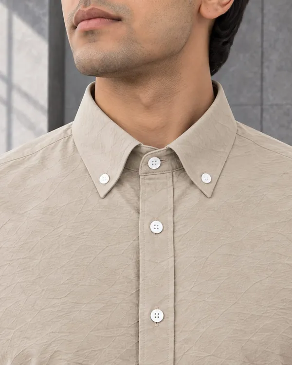 Beige_Cotton_Regular_Fit_Button_Down_Shirt_For_Men
