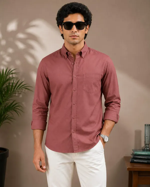 Dusty_Rose_Cotton_Regular_Fit_Button_Down_Shirt_For_Men
