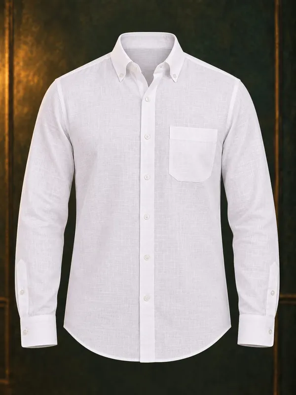 White_Cotton_Regular_Fit_Textured_Shirt_For_Men