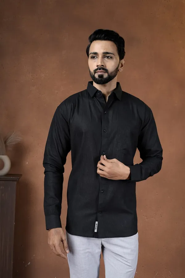 Black_Cotton_Regular_Fit_Full_Sleeve_Shirt_For_Men