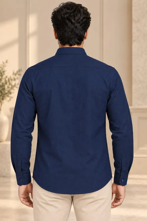 Navy_Blue_Cotton_Regular_Fit_Button_Down_Shirt_For_Men