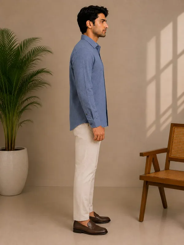 Blue_Cotton_Regular_Fit_Textured_Shirt_For_Men