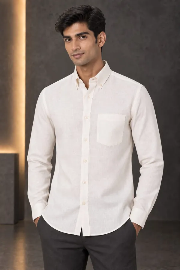 White_Cotton_Regular_Fit_Woven_Shirt_For_Men