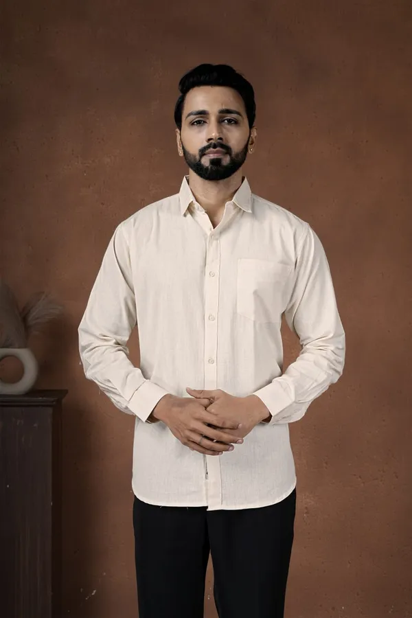 Beige_Cotton_Regular_Fit_Full_Sleeve_Shirt_For_Men