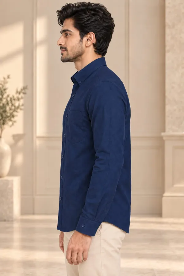 Navy_Blue_Cotton_Regular_Fit_Button_Down_Shirt_For_Men