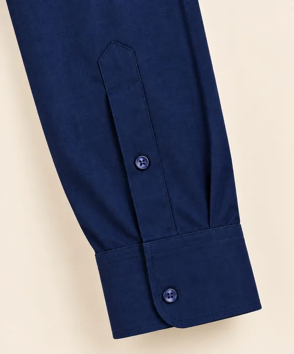 Navy_Blue_Cotton_Regular_Fit_Button_Down_Shirt_For_Men