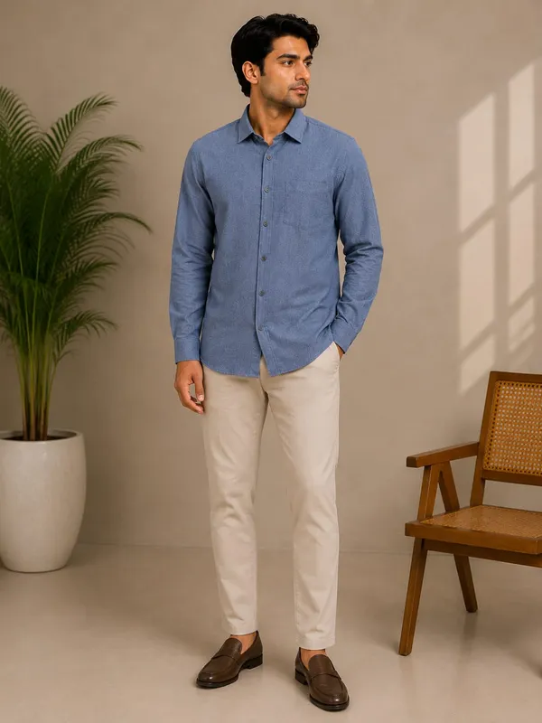 Blue_Cotton_Regular_Fit_Textured_Shirt_For_Men