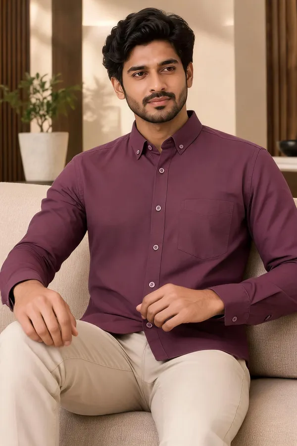 Wine_Cotton_Regular_Fit_Woven_Shirt_For_Men