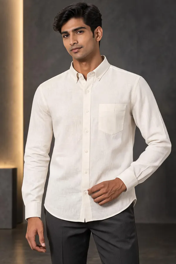 White_Cotton_Regular_Fit_Woven_Shirt_For_Men