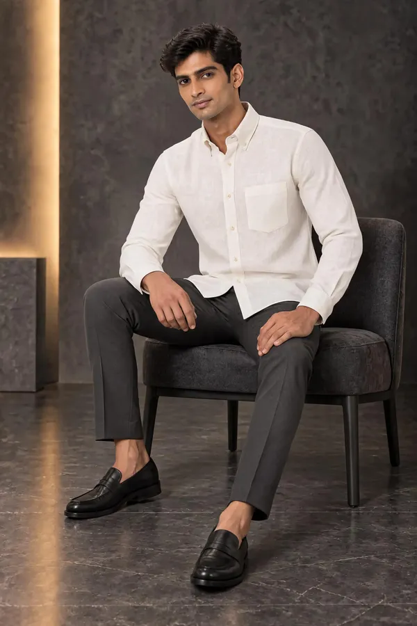 White_Cotton_Regular_Fit_Woven_Shirt_For_Men