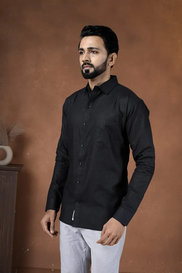 Black_Cotton_Regular_Fit_Full_Sleeve_Shirt_For_Men