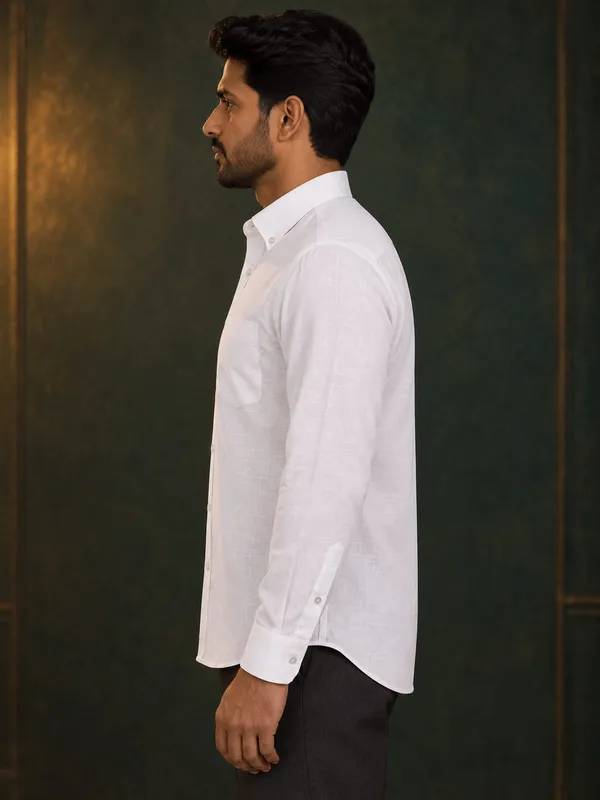 White_Cotton_Regular_Fit_Textured_Shirt_For_Men