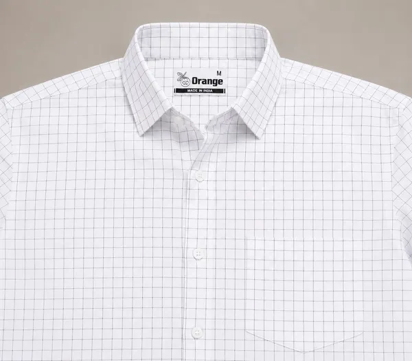 White_Cotton_Regular_Fit_Checkered_Shirt_For_Men