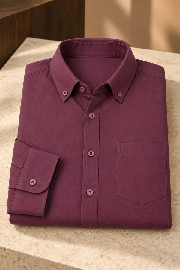 Wine_Cotton_Regular_Fit_Woven_Shirt_For_Men
