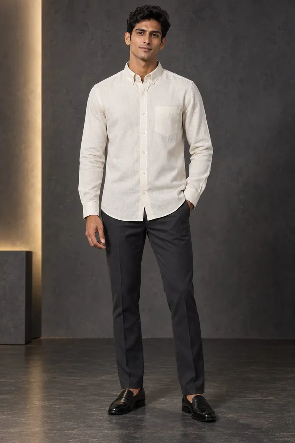 White_Cotton_Regular_Fit_Woven_Shirt_For_Men
