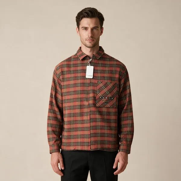 Red_Cotton_Relaxed_Fit_Plaid_Shirt_For_Men