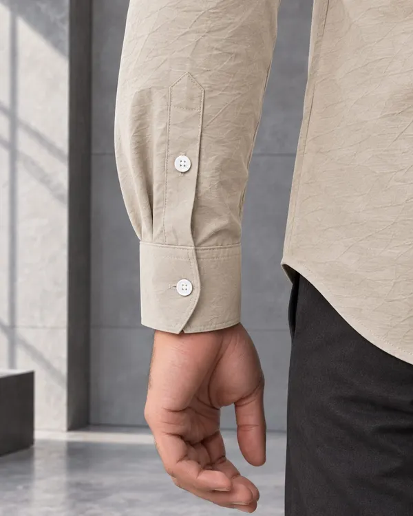 Beige_Cotton_Regular_Fit_Button_Down_Shirt_For_Men