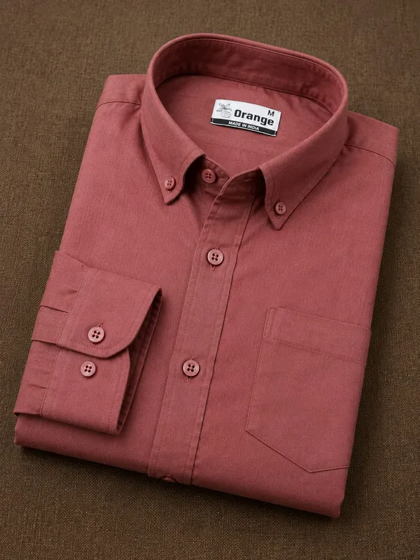 Dusty_Rose_Cotton_Regular_Fit_Button_Down_Shirt_For_Men