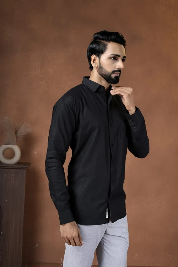 Black_Cotton_Regular_Fit_Full_Sleeve_Shirt_For_Men