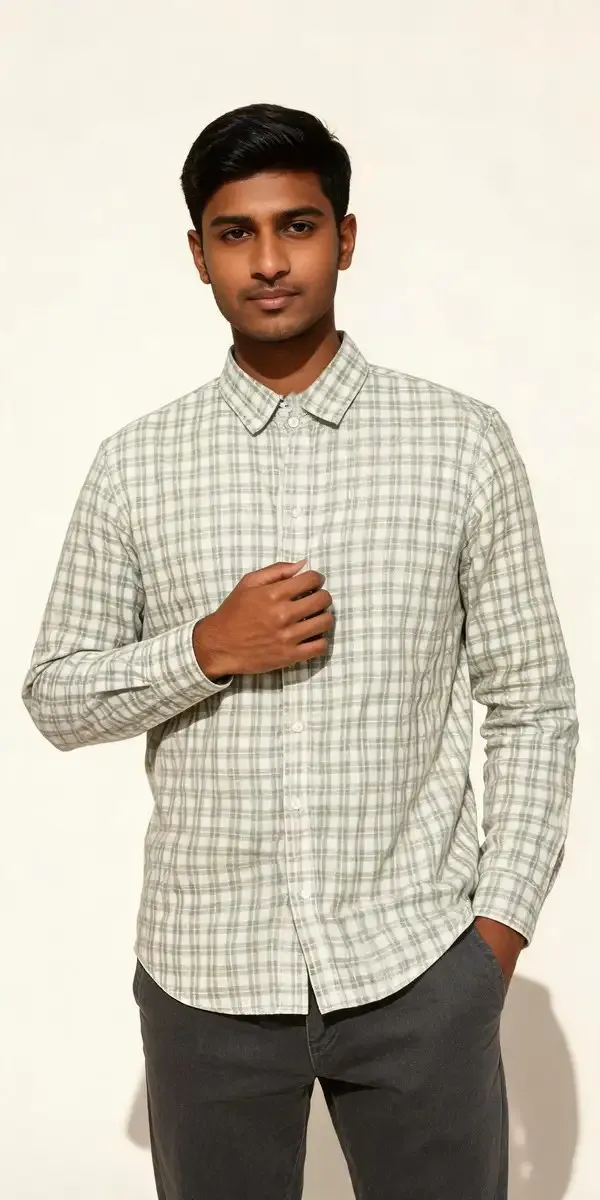 Green_Cotton_Regular_Fit_Checked_Shirt_For_Men