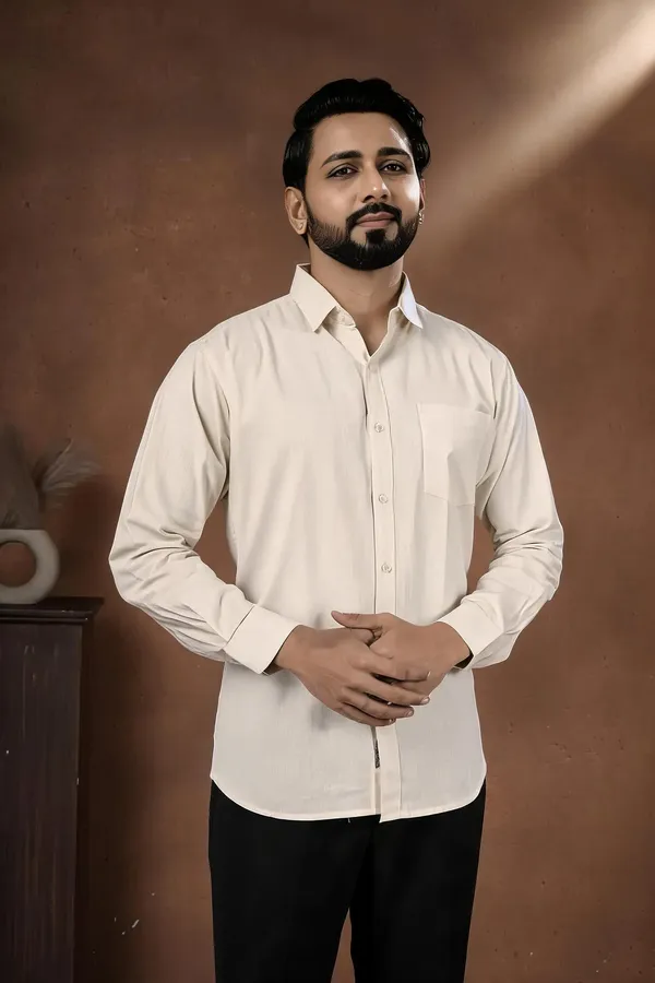 Beige_Cotton_Regular_Fit_Full_Sleeve_Shirt_For_Men