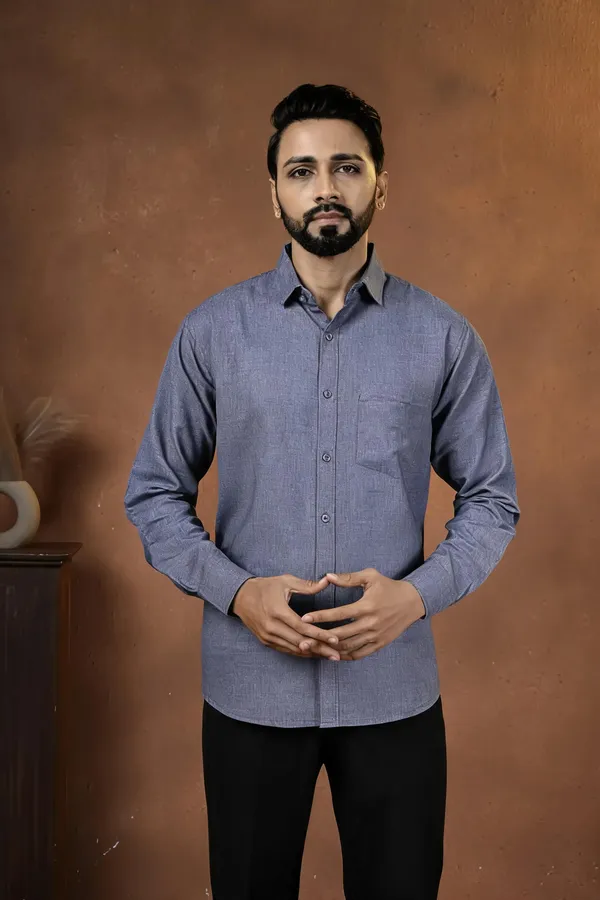 Blue_Cotton_Regular_Fit_Textured_Shirt_For_Men