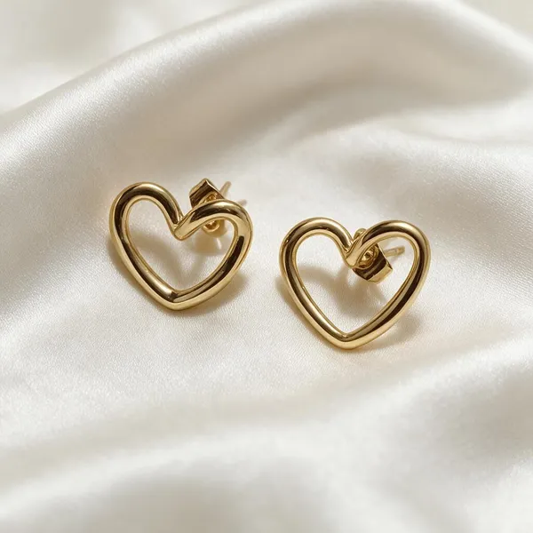 Gold_Plated_Open_Heart_Contour_Stud_Earrings_For_Women