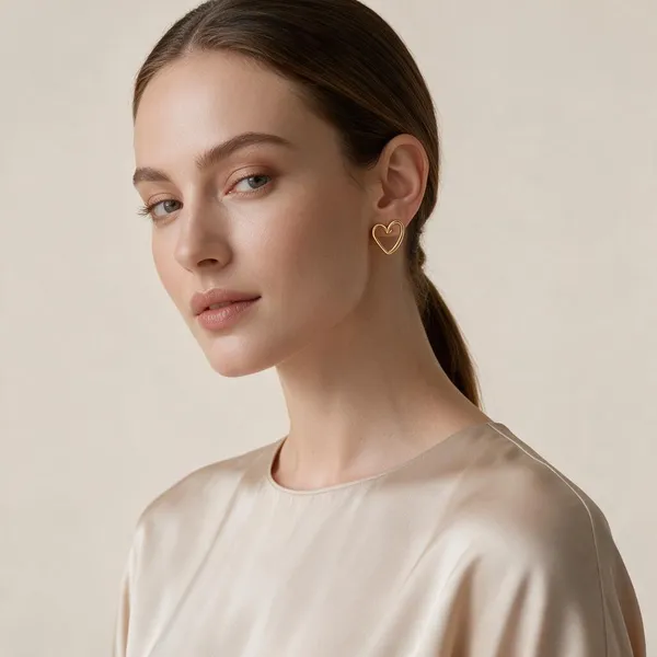 Gold_Plated_Open_Heart_Contour_Stud_Earrings_For_Women