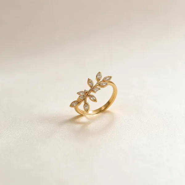 Gold_Plated_Floral_Motif_Teardrop_Finger_Ring_For_Women