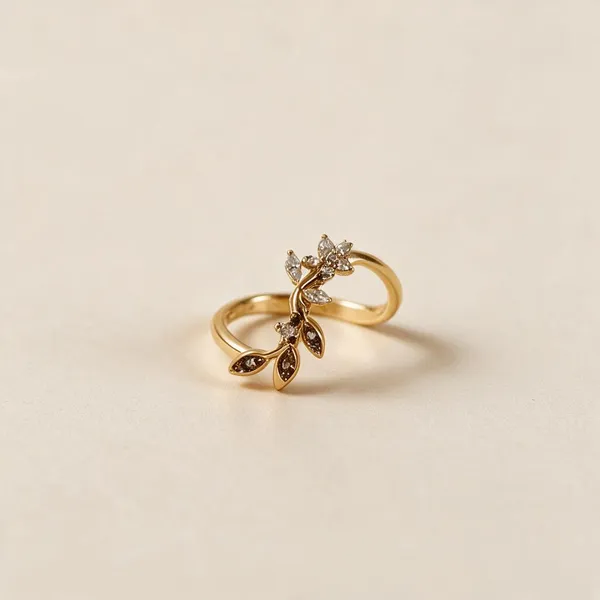 Gold_Plated_Floral_Motif_Teardrop_Finger_Ring_For_Women